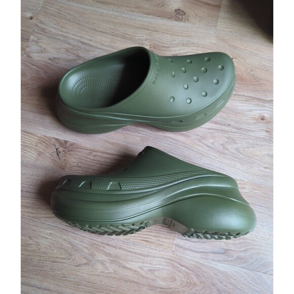 Balenciaga Croc Mule Mens 9 EU 42 Green Khaki - Picture 1 of 14